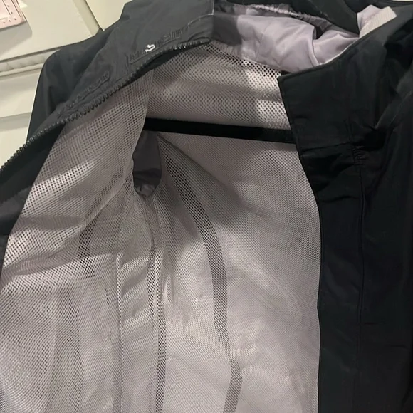 Black North Face rain coat